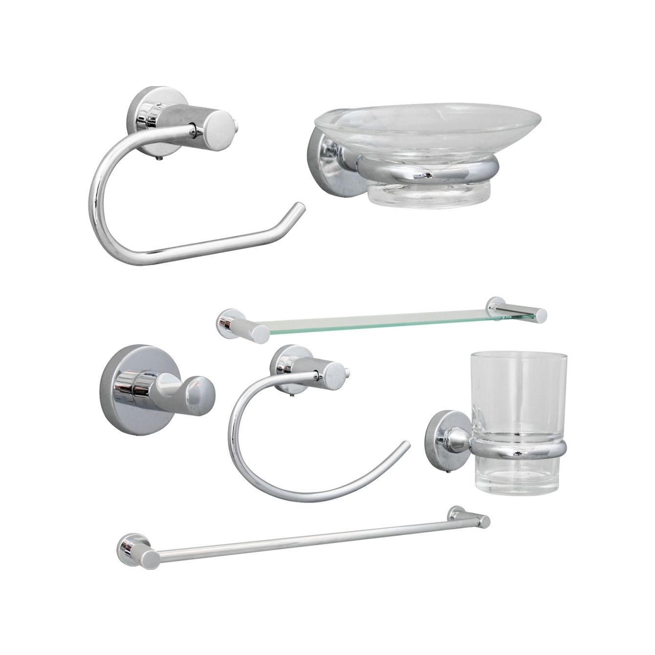 Ripley - ACCESORIOS DE BAÑO OVAL CROMADO 5 PIEZAS VAINSA