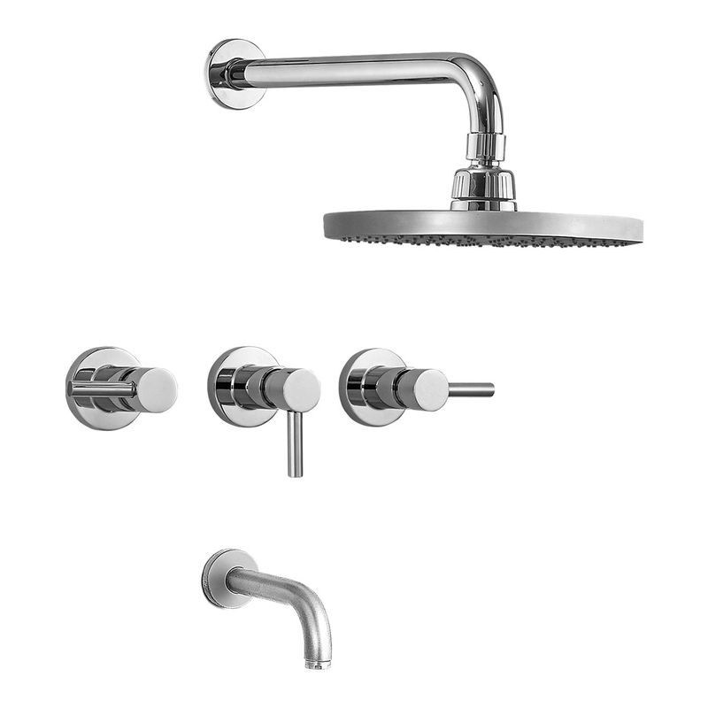 Mezcladora-para-ducha-tina-lever-con-salida-ducha-boton-hecho-en-bronce-vainsa