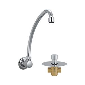 Llave de lavadero temporizada pared pico l de 1/2" a bateria hecho en bronce Vainsa