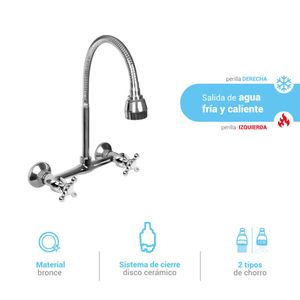Mezcladora pared pico flexible acapulco Italgrif