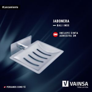 Jabonera inox bali c/adh 3m Vainsa