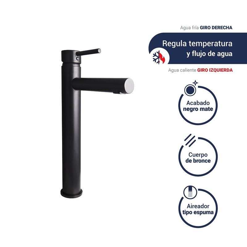 Monocomando-para-lavatorio-alto-lever-black