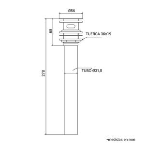 Desagüe para lavatorio tipo sumidero con rebose 11/4"(38 cm) x 11" (28 cm)