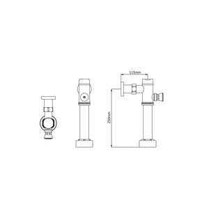 Fluxometro Mecánico Para Inodoro 6 Lts. Botón Directo Hecho En Bronce Vainsa