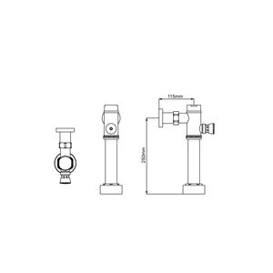 Fluxometro Mecánico Para Inodoro Boton De 4.8 Lts Directo Hecho En Bronce Vainsa