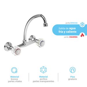 Mezcladora para lavadero pared aruba cromado Italgrif