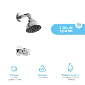 Llave de ducha bávaro con salida barú cromado Italgrif