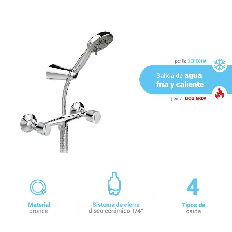 Mezcladora De Ducha Con Ducha Telefono Buzios Italgrif