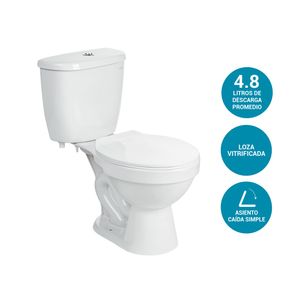 Inodoro taza tanque asiento Cancún Blanco Italgrif