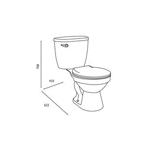 Inodoro taza tanque asiento punta sal blanco