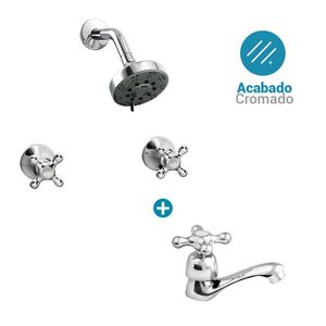 Combo mezcladora ducha con salida + llave acapulco Italgrif