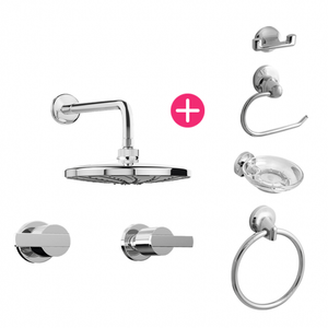 Combo ducha + accesorios baño italgrif