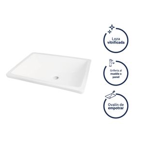 Ovalin de empotrar Square Blanco Vainsa