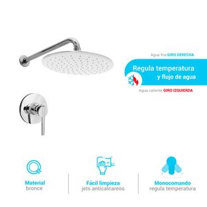 Monocomando para ducha punta cana con salida española cromado Italgrif