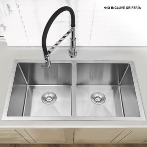 Lavadero 2 pozas inoxidable con desague Lever Vainsa