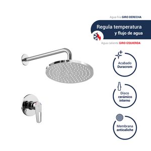 Mezcladora Monocomando Ducha AQUARIUS con salida MORGAN acabado Duracrom