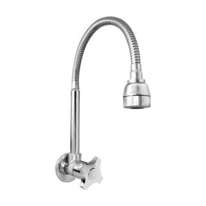 Llave Lavadero Pared Punta Sal con pico Flex Cromado Italgrif
