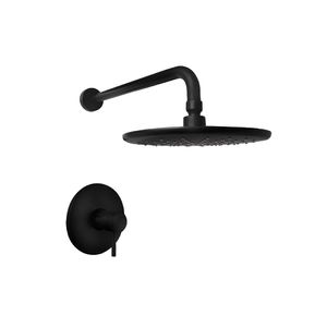 Monocomando ducha black Bali con salida redonda Vainsa
