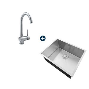 Combo Lavadero Line + Mezcladora monocomando lever Vainsa