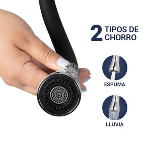 Llave Lavadero Bar Maui Pico Flex Negro Vainsa