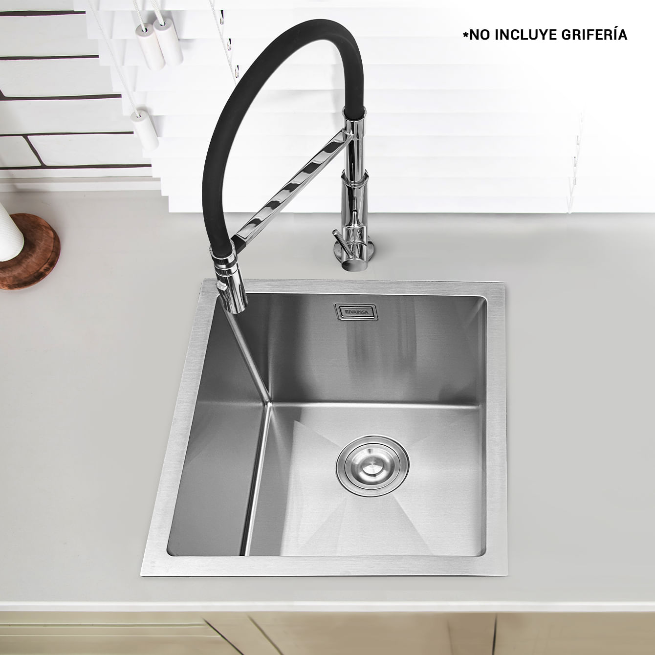 Lavadero poza Inox con desagüe Line Vainsa