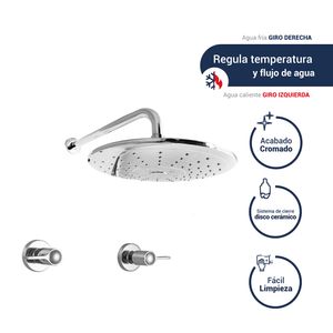 Mezcladora para ducha line con salida minimalista con botón Vainsa