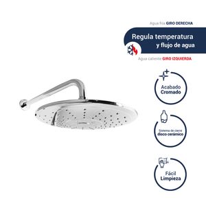 Salida de ducha minimalista con botón cromada Vainsa