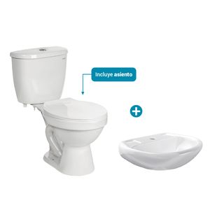 Combo inodoro con lavatorio aruba blanco italgrif