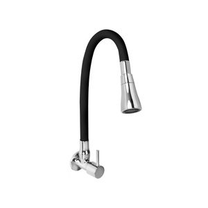 Llave de lavadero a la pared p/ flex negro bali Vainsa