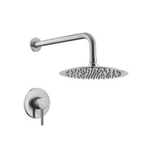 Monocomando para ducha inox con salida inox en acero Vainsa