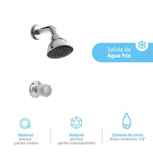 Llave para ducha galápagos con salida omega cromado Italgrif