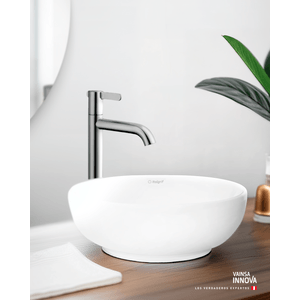 Combo Italgrif: Bowl blanco buzios + Llave alta cartagena cromada