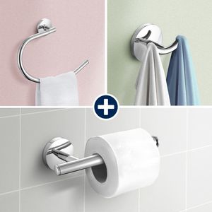 Kit de accesorios baño Aruba 3 piezas cromo