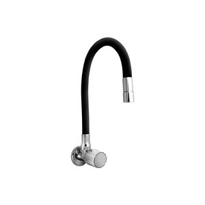 Llave lavadero a la pared Colección Chaska pico flexible negro