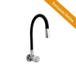 Llave lavadero a la pared Colección Chaska pico flexible negro