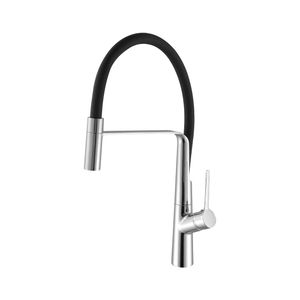 Monocomando lavadero Cartagena pico flexible negro Italgrif