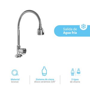 Llave lavadero mueble pico flexible baru Italgrif