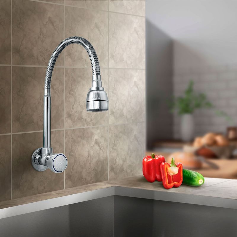 Llave Para Lavadero A La Pared Barú Cromado Italgrif